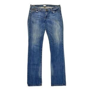 True Religion Jeans Womens 31 Blue Denim Cora Mid Rise Straight Medium Wash EUC